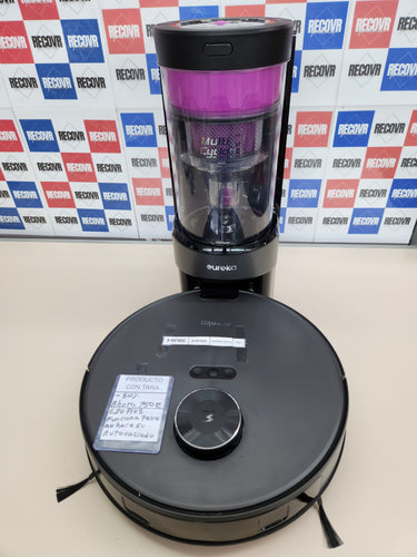 Robot Aspirador Eureka E20 Plus Autovaciado, 8000 Pa, Vaciado Automático de Polvo,180 Min de Duración de Batería,DuoDetect AI 3D Evitación de Obstáculos,para Alfombras y Pelo de Mascota, Negro